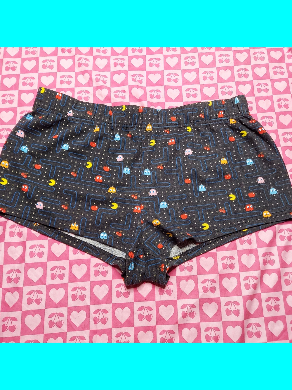 Black Pac-Man Print Women’s Lounge Shorts